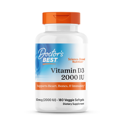 Doctor's Best Vitamin D3, 50 mcg (2,000 IU), 180 Veggie Softgels