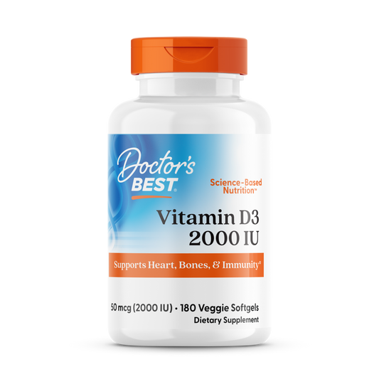 Doctor's Best Vitamin D3, 50 mcg (2,000 IU), 180 Veggie Softgels