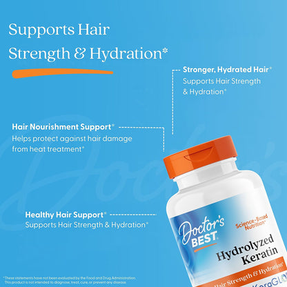 Doctor's Best Hydrolyzed Keratin, 500 mg, 60 Veggie Caps
