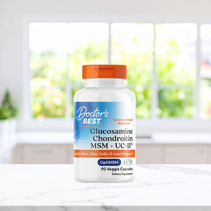 Doctor's Best Glucosamine Chondroitin, MSM + UCII, 90 Veggie Capsule