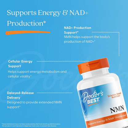 Doctor's Best NMN, 400 mg Per Serving, 60 Delayed Release Capsules