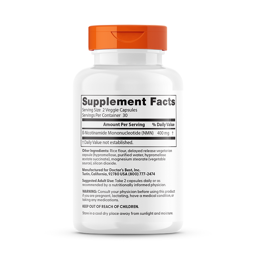 Doctor's Best NMN, 400 mg Per Serving, 60 Delayed Release Capsules