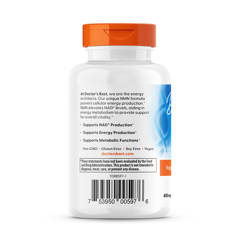 Doctor's Best NMN, 400 mg Per Serving, 60 Delayed Release Capsules