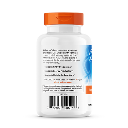 Doctor's Best NMN, 400 mg Per Serving, 60 Delayed Release Capsules