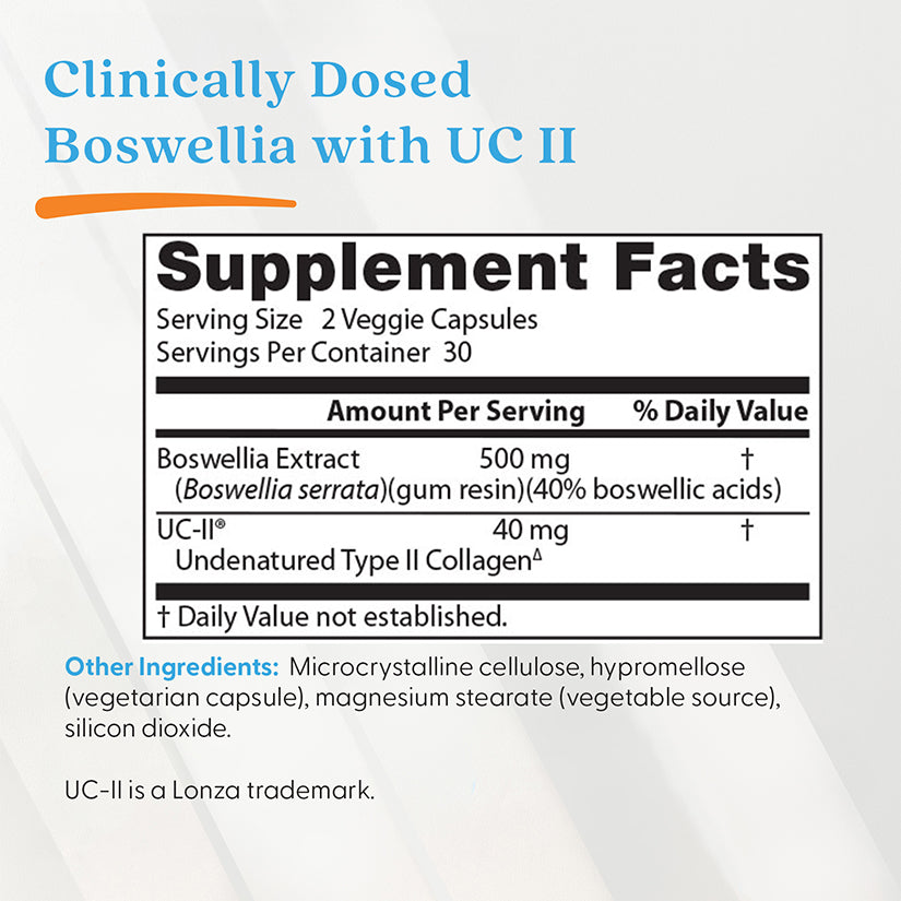 Doctor's Best BioAvailable* Boswellia + UC-II®, 60 Veggie Caps