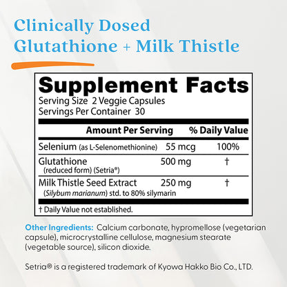 Doctor's Best Glutathione + Milk Thistle , 60 Veggie Caps