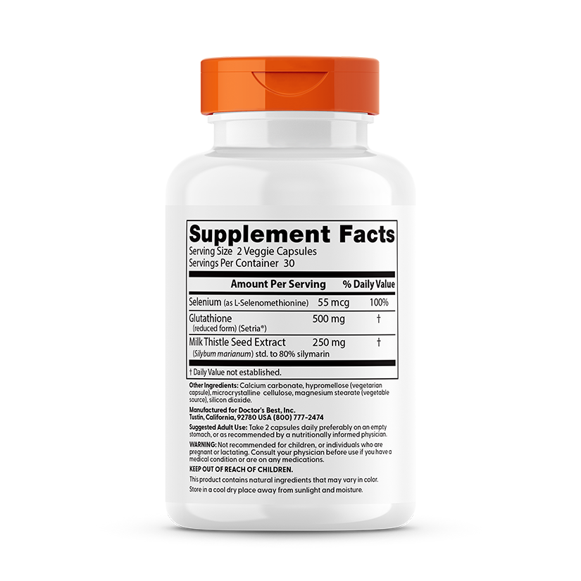 Doctor's Best Glutathione + Milk Thistle , 60 Veggie Caps
