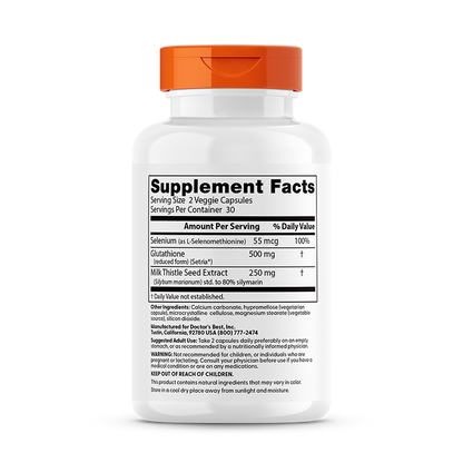 Doctor's Best Glutathione + Milk Thistle , 60 Veggie Caps