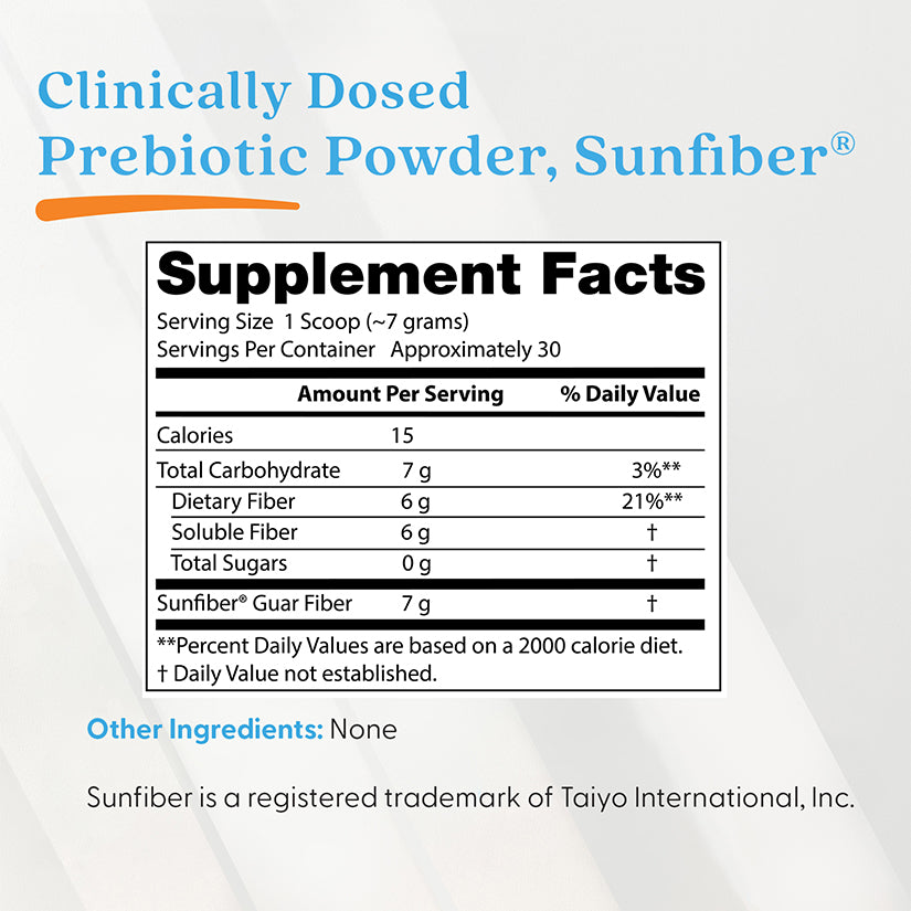 Doctor's Best Prebiotic Powder, Sunfiber®, Unflavored, 7.4 oz (210 g)