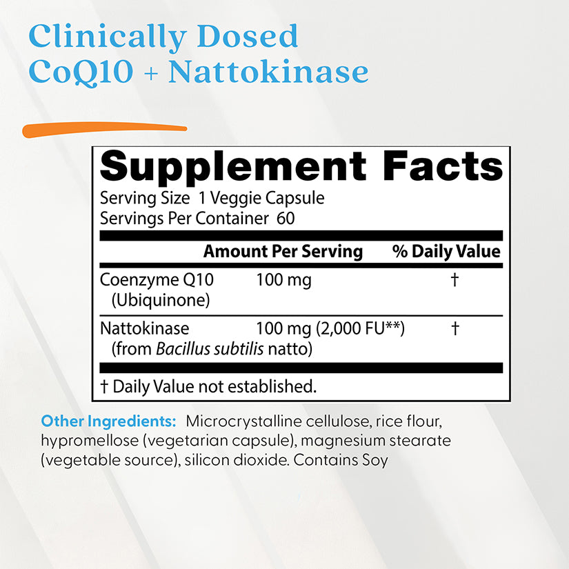 Doctor's Best CoQ10 + Nattokinase, 60 Veggie Caps
