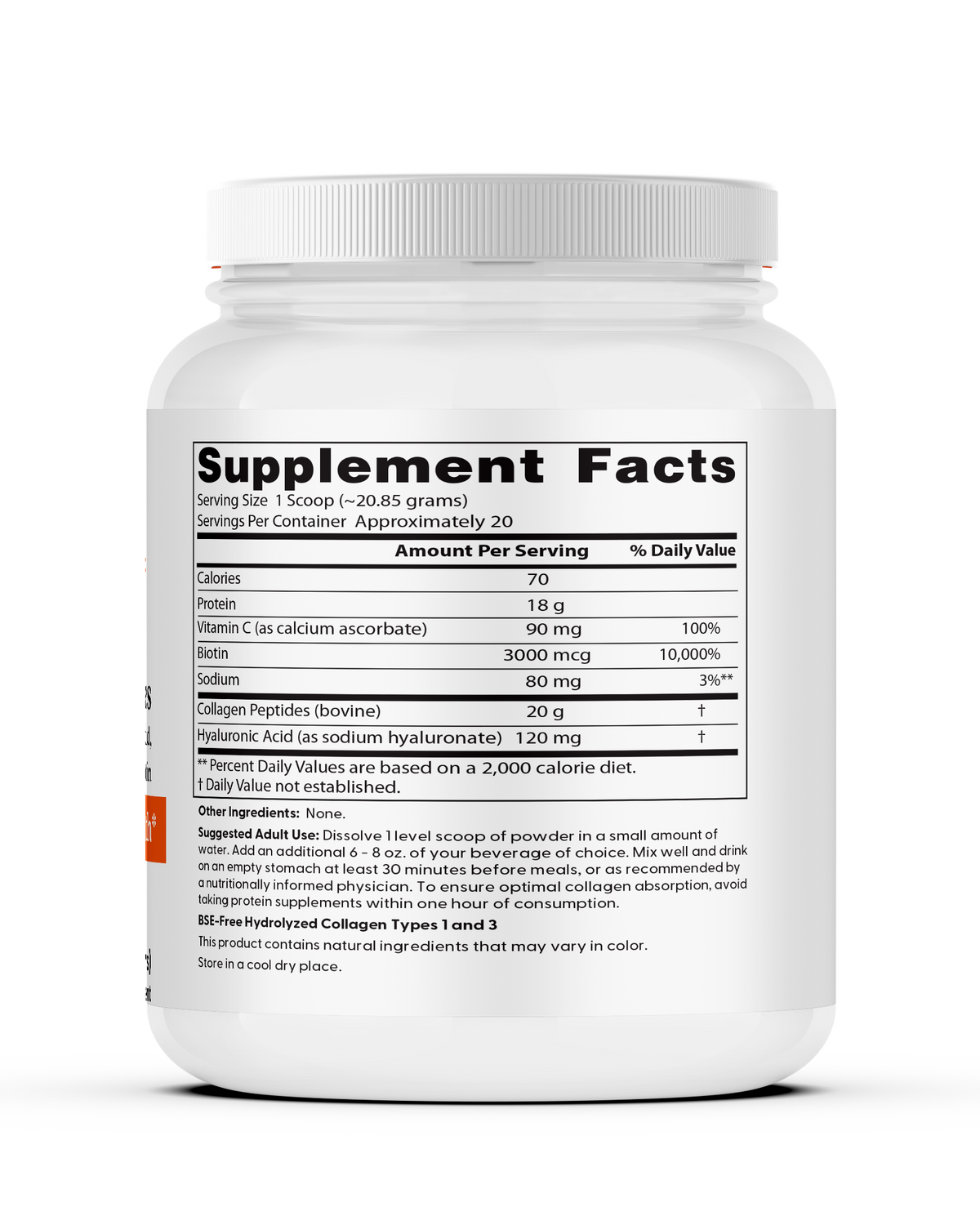 Doctor's Best Pure Collagen Peptides with Added Hyaluronic Acid, Vitamin C, & Biotin, Net Wt. 14.8 oz (417 Grams)