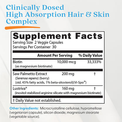 Doctor's Best High Absorption Hair & Skin Complex, 60 Veggie Caps