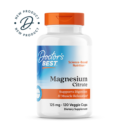 Doctor's Best Magnesium Citrate, 125 mg, 120 Veggie Caps