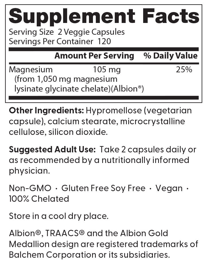 Doctor's Best Magnesium Lysinate Glycinate, High Absorption, 240 Veggie Caps (52.5 mg per Capsule)