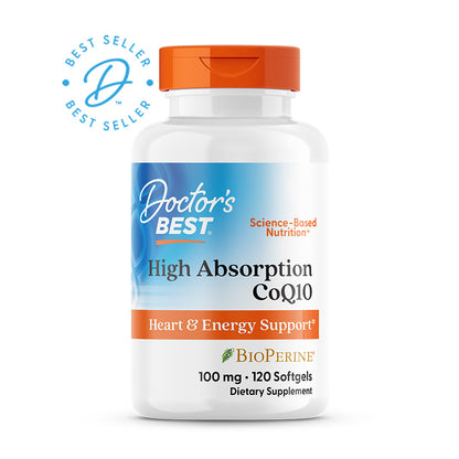 Doctor's Best High Absorption CoQ10 with BioPerine, 100 mg, 120 Softgels