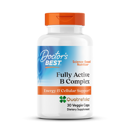 Doctor's Best Fully Active B Complex with Quatrefolic, 30 Veggie Caps