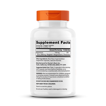 Doctor's Best Brain Magnesium with Magtein, 50 mg, 90 Veggie Caps
